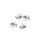 5mm Round Head Punk Spike Studs with 4 Nail Prong - (Pack of 100)